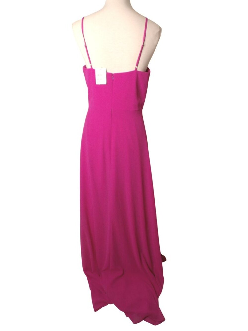 🆕DRESS THE POPULATION Cambria Twist Front Slit Gown Dress Fuchsia Medium 6-8 - Picture 8 of 9